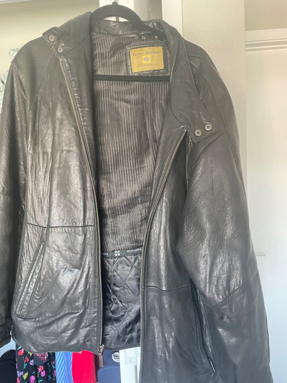 Boston Harbour Men's Black Leather Jacket